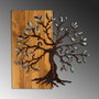 Wallity Agac 5 Escultura de Pared de Madera en Nogal y Marrón
